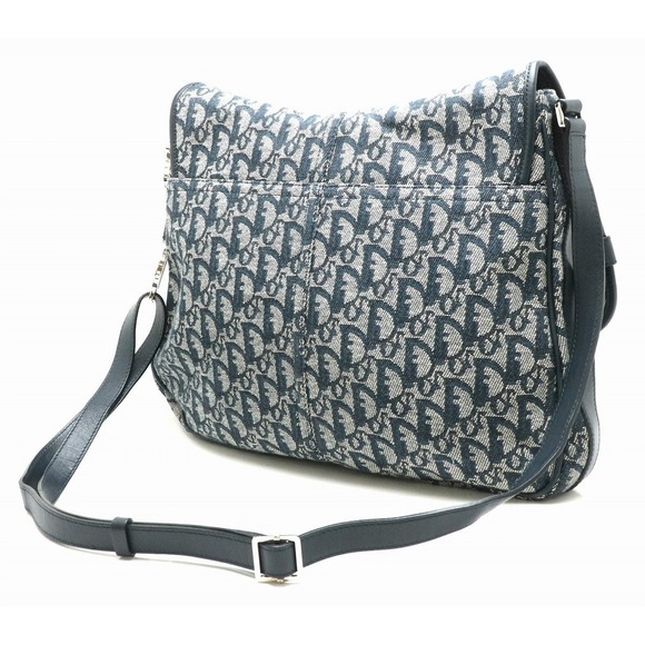 Dior Navy Leather Bag Shoulder  Christian Trotter - Picture 1 of 9